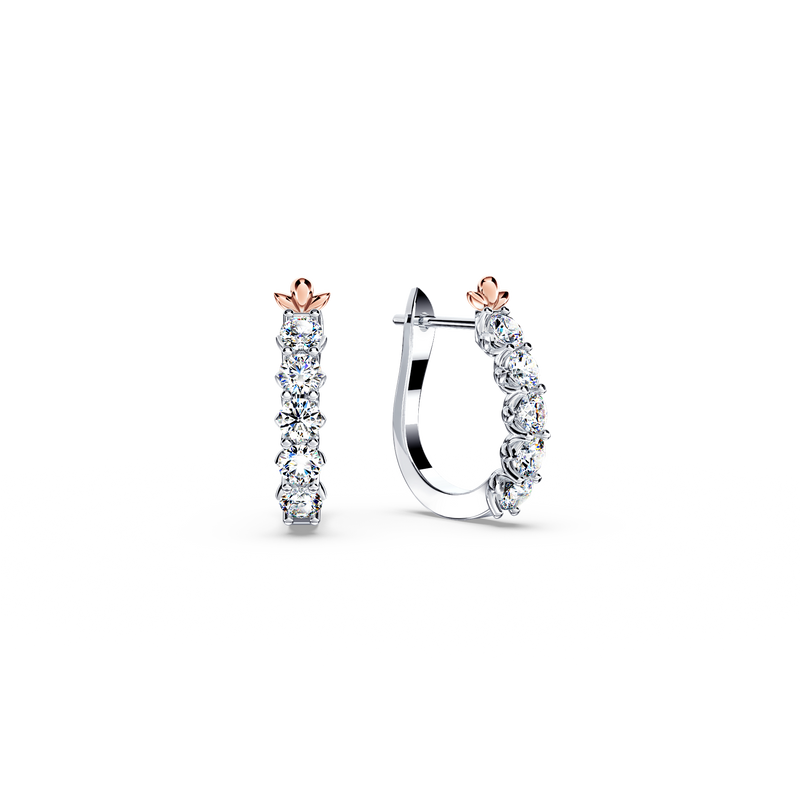 Diamond Chunky Hoop Earrings - Medium