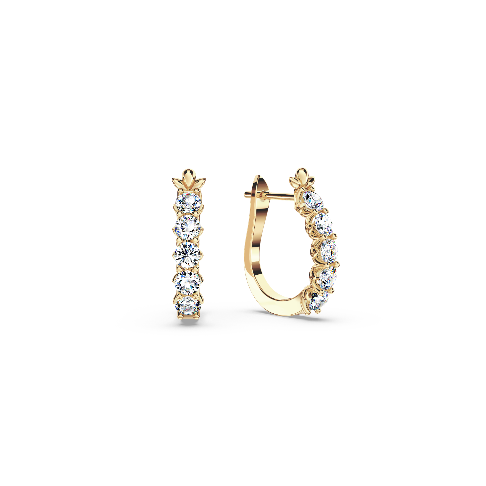 Diamond Chunky Hoop Earrings - Medium
