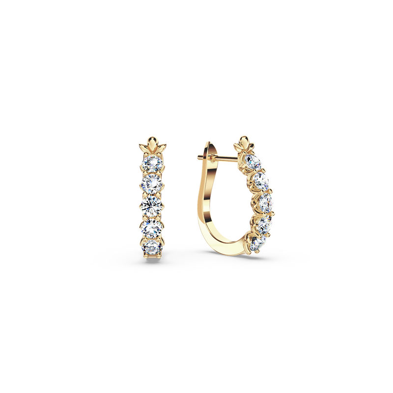 Diamond Chunky Hoop Earrings - Medium
