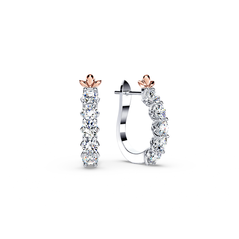Diamond Chunky Hoop Earrings - Large