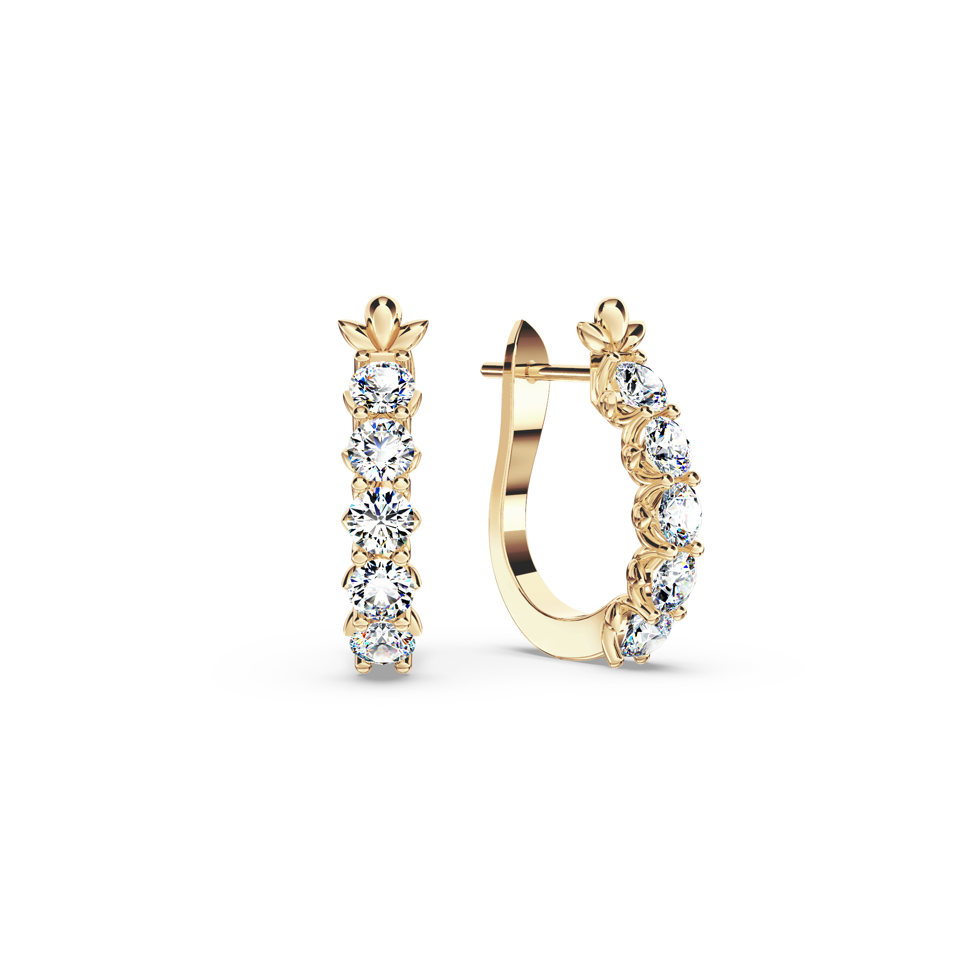 Diamond Chunky Hoop Earrings - Large