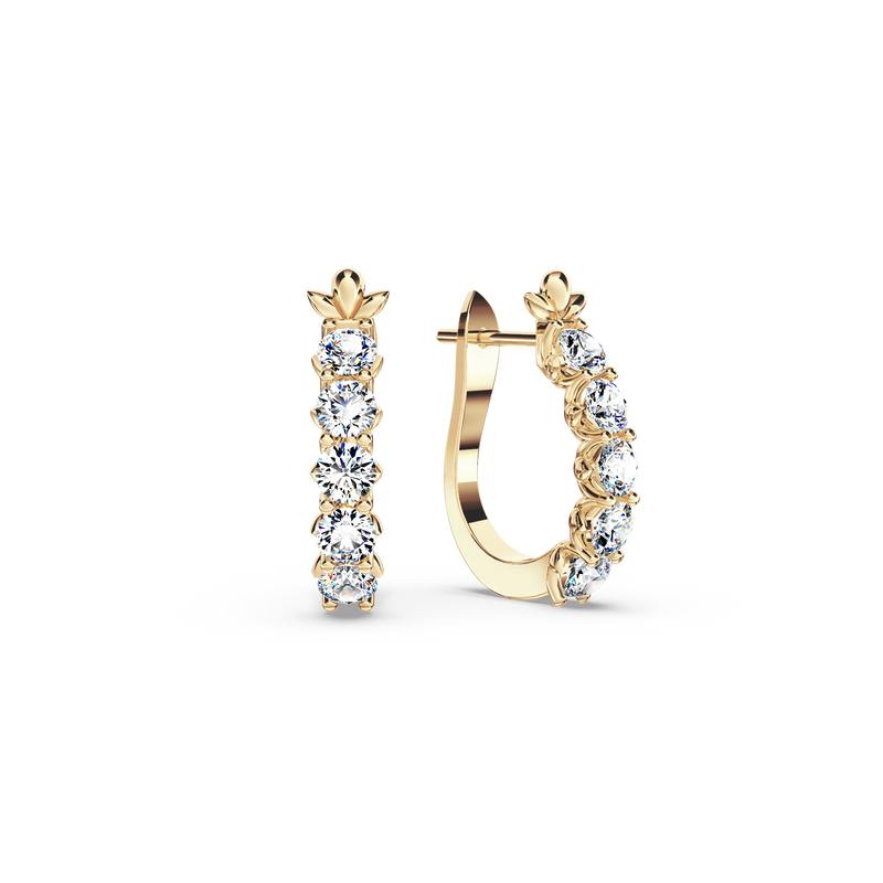 Diamond Chunky Hoop Earrings - Large