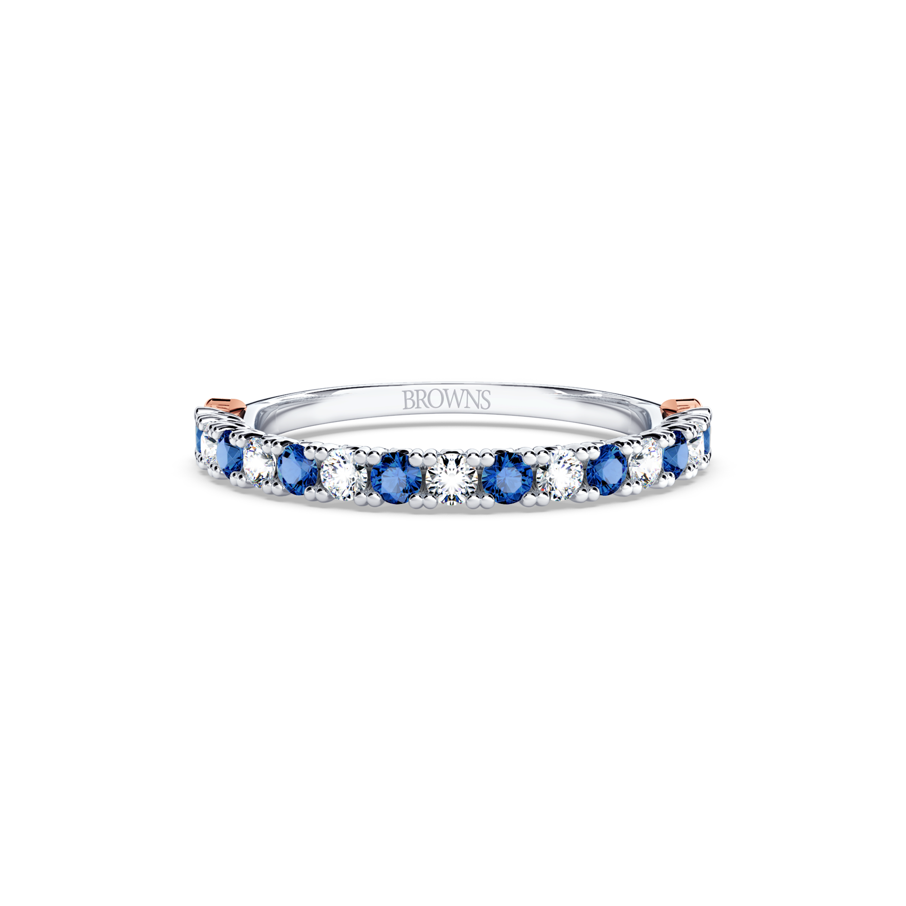 Protea Blue Sapphire and Diamond Eternity Ring
