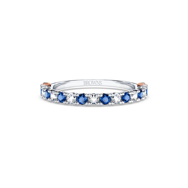 Protea Blue Sapphire and Diamond Eternity Ring