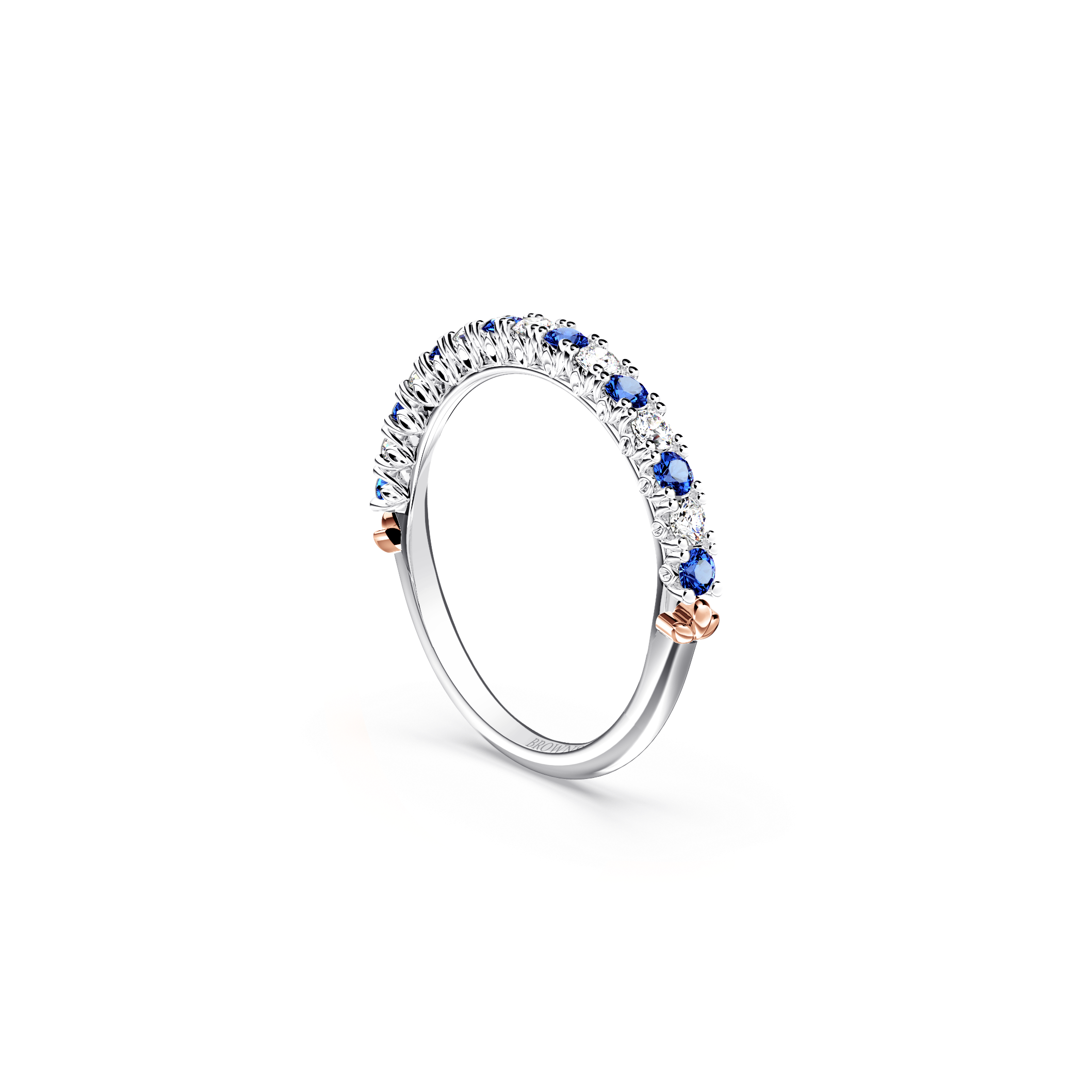 Protea Blue Sapphire and Diamond Eternity Ring
