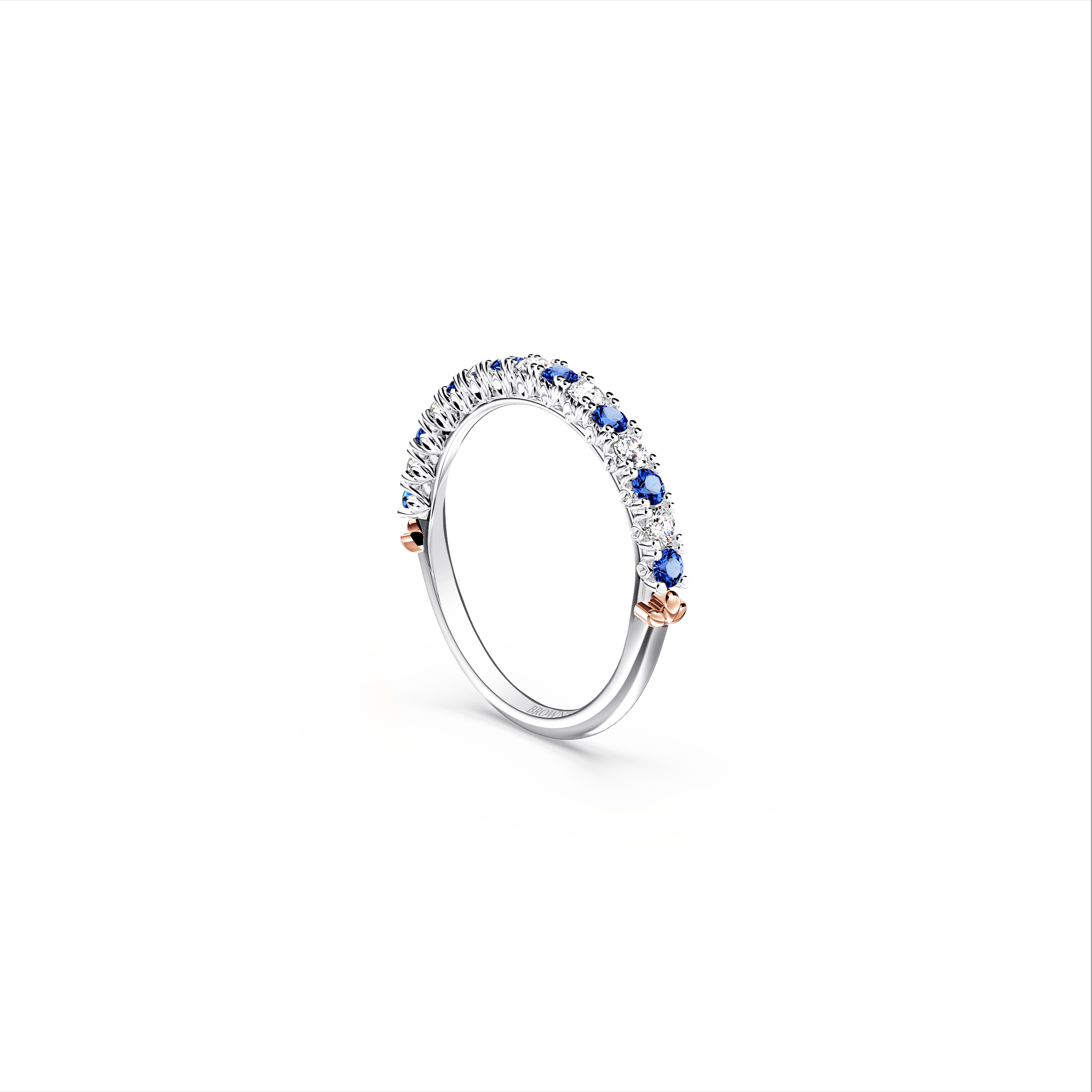 Protea Blue Sapphire and Diamond Eternity Ring