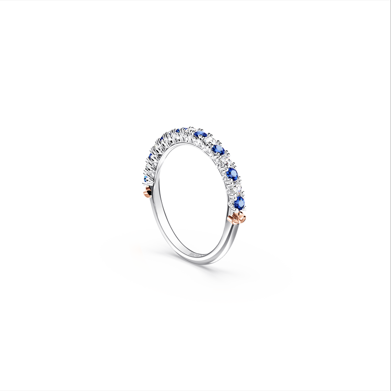 Protea Blue Sapphire and Diamond Eternity Ring