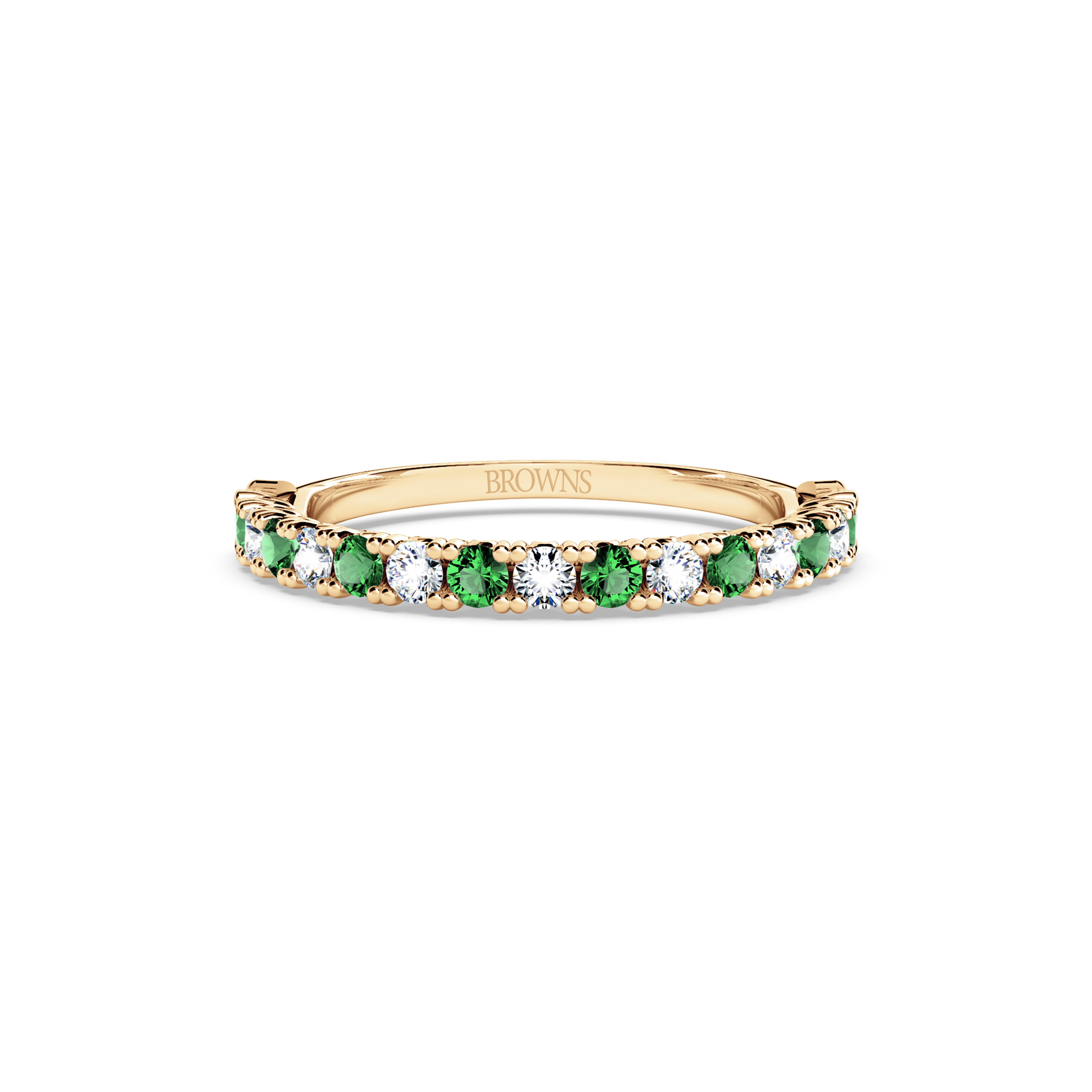 Protea Emerald and Diamond Eternity Ring