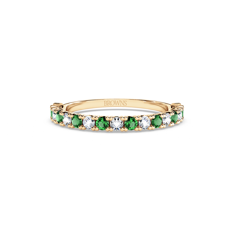 Protea Emerald and Diamond Eternity Ring