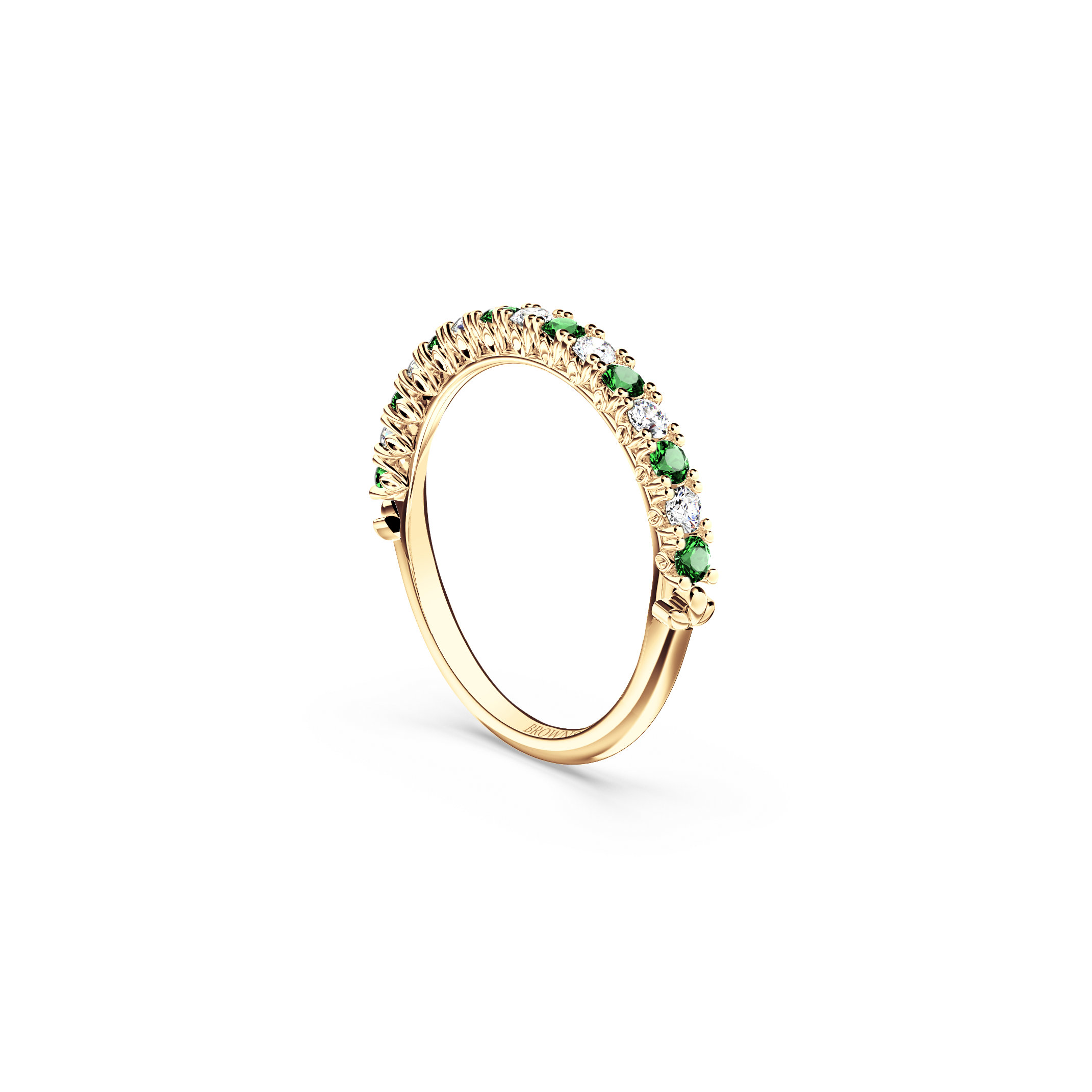 Protea Emerald and Diamond Eternity Ring