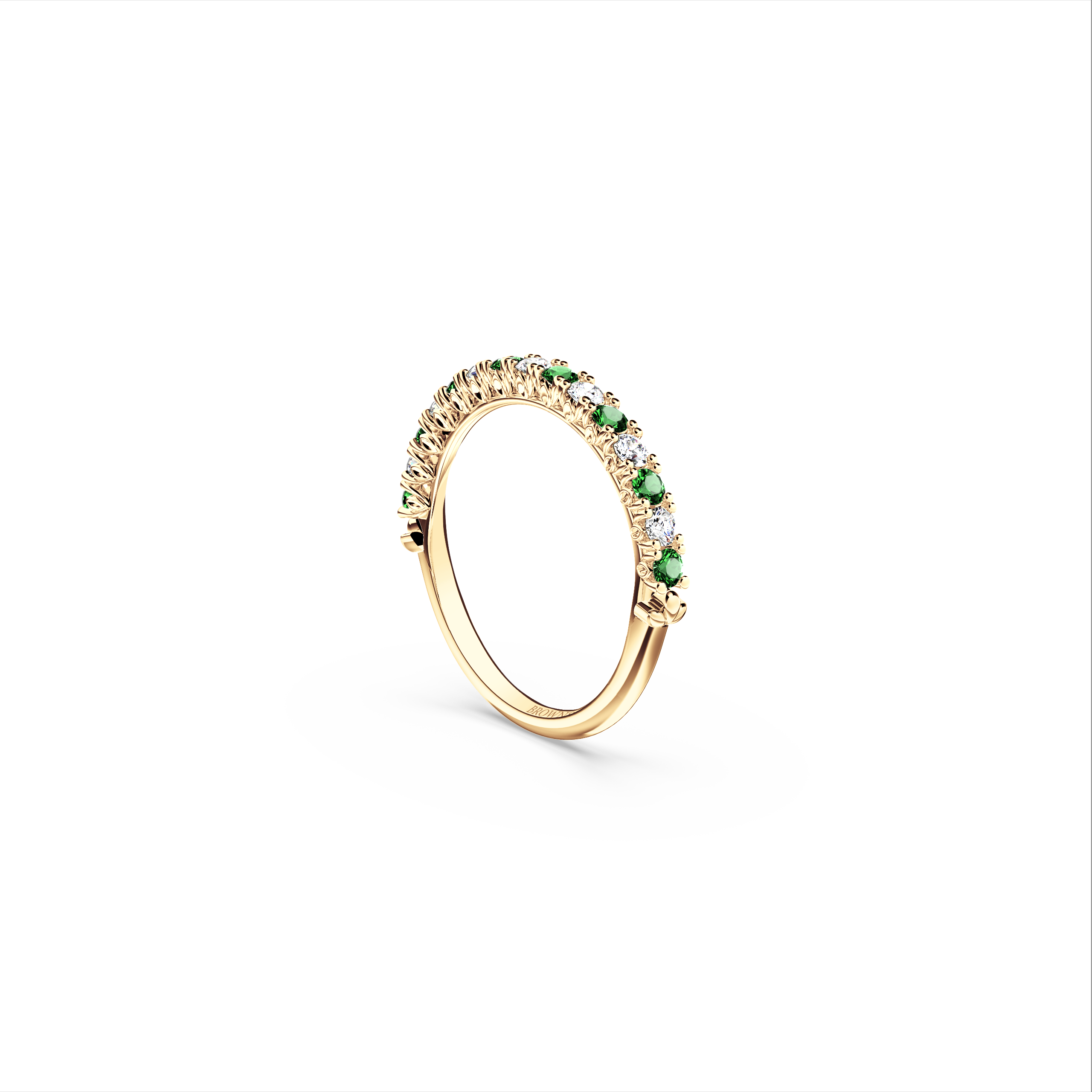 Protea Emerald and Diamond Eternity Ring