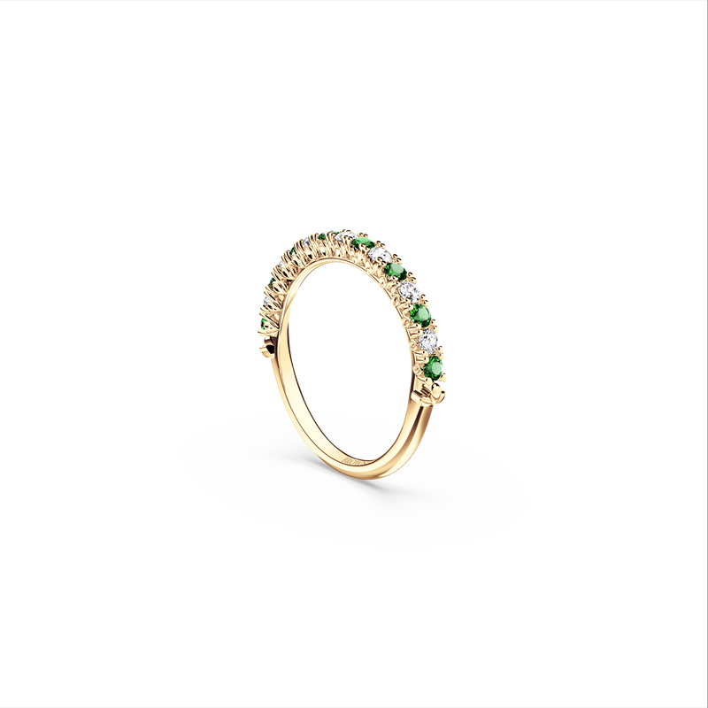 Protea Emerald and Diamond Eternity Ring
