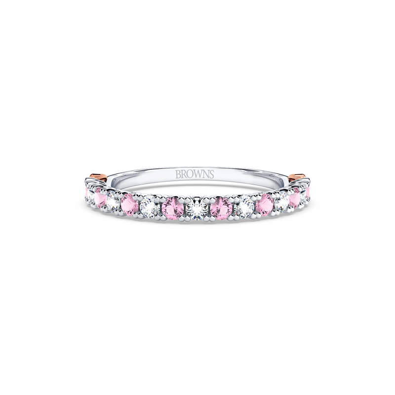 Protea Diamond and Pink Sapphire Eternity Ring