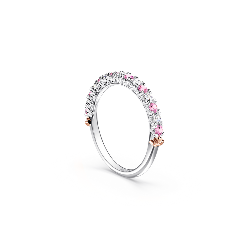 Protea Diamond and Pink Sapphire Eternity Ring
