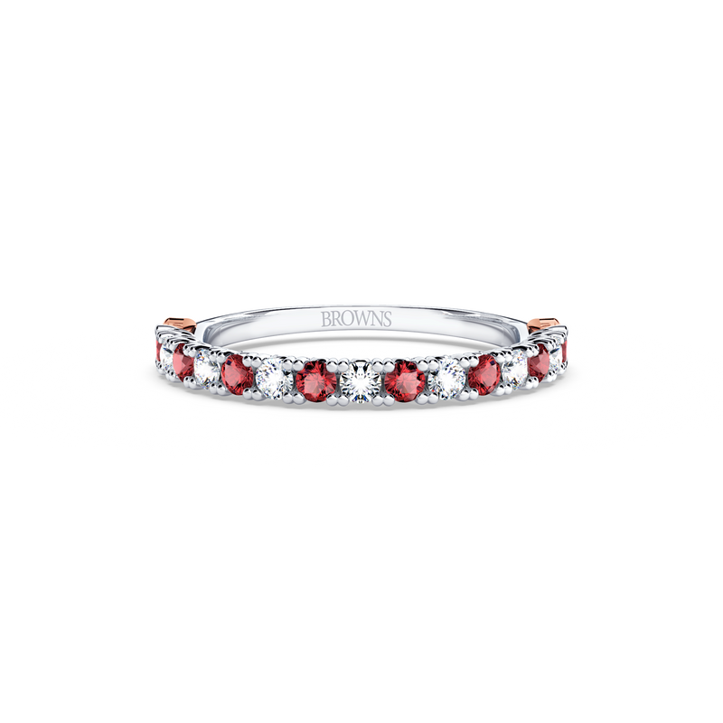 Protea Ruby and Diamond Eternity Ring