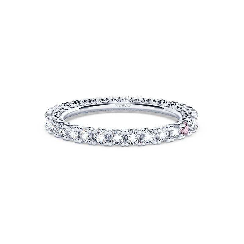 Protea Diamond and Pink Sapphire Full Eternity Ring