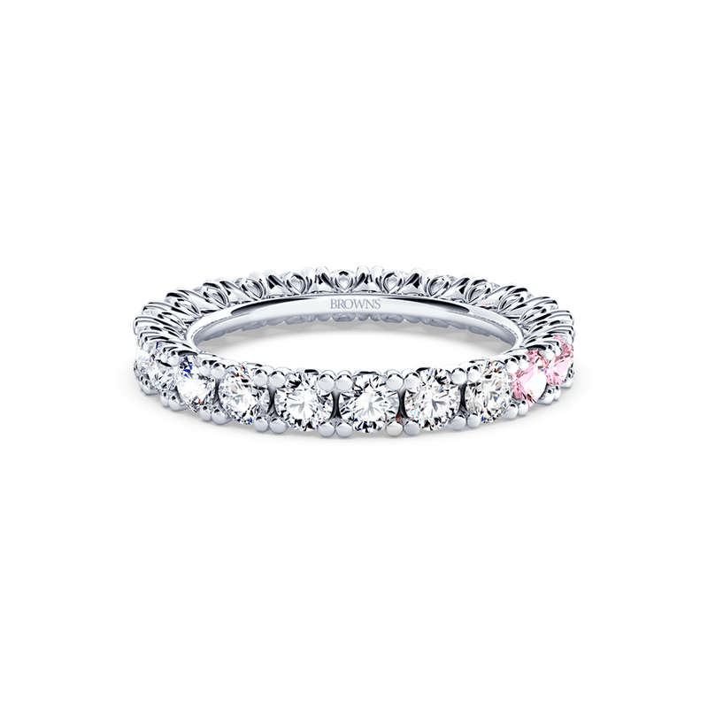 Protea Diamond and Pink Sapphire Full Eternity Ring