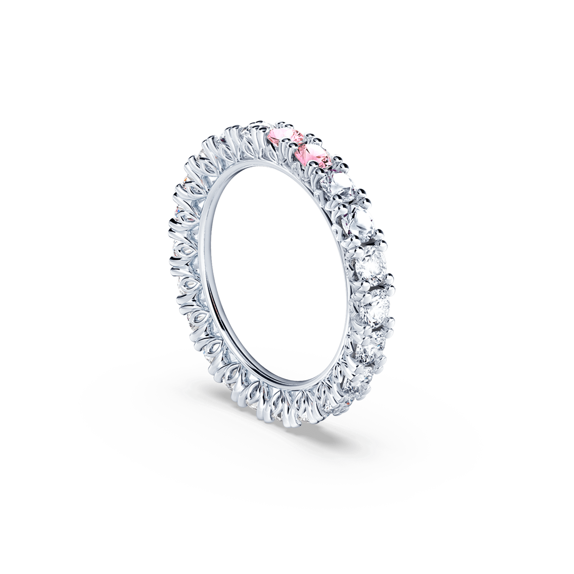 Protea Diamond and Pink Sapphire Full Eternity Ring