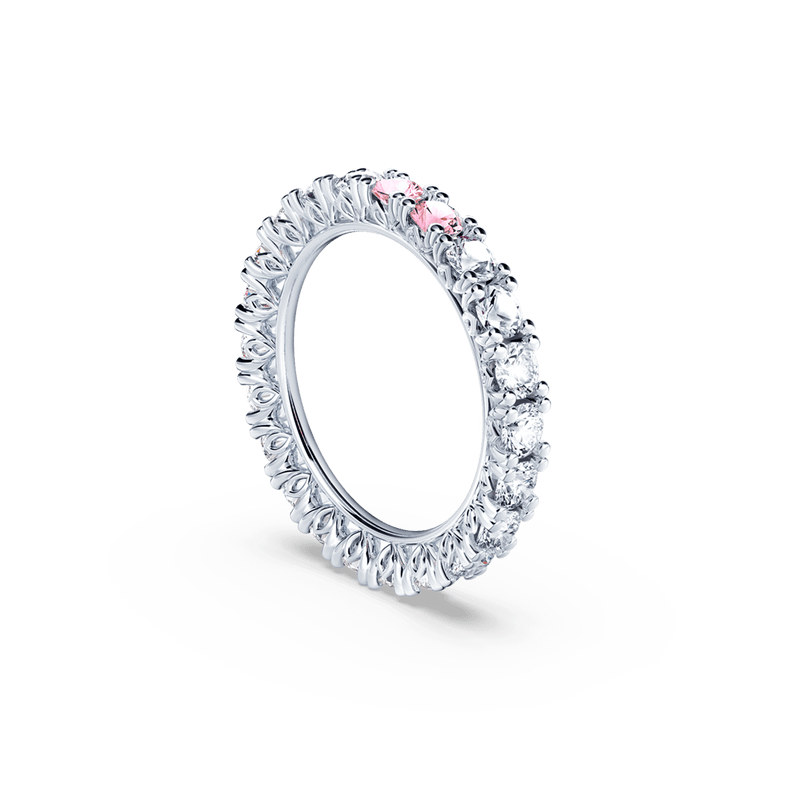 Protea Diamond and Pink Sapphire Full Eternity Ring