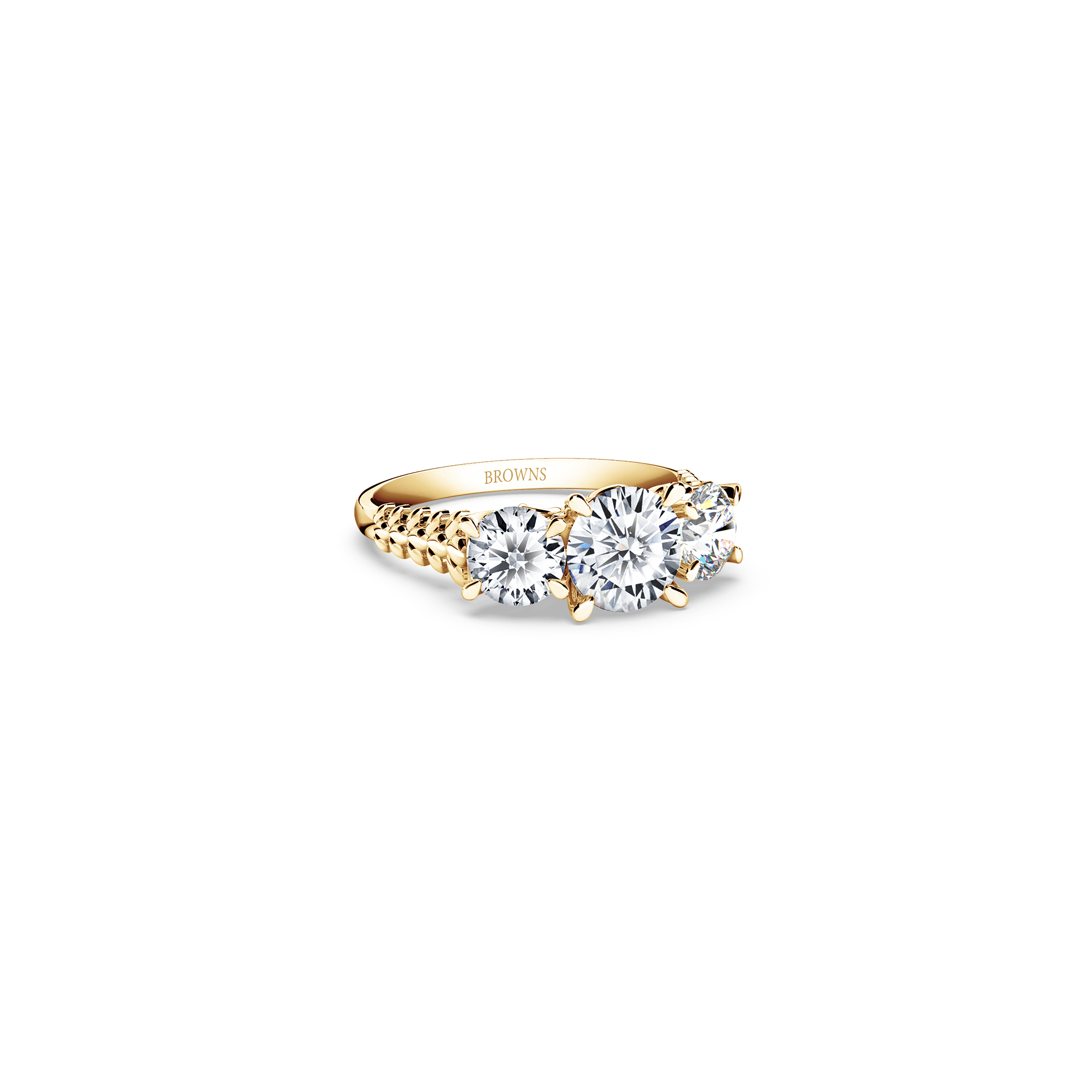 Protea Trilogy Round Brilliant Diamond Ring