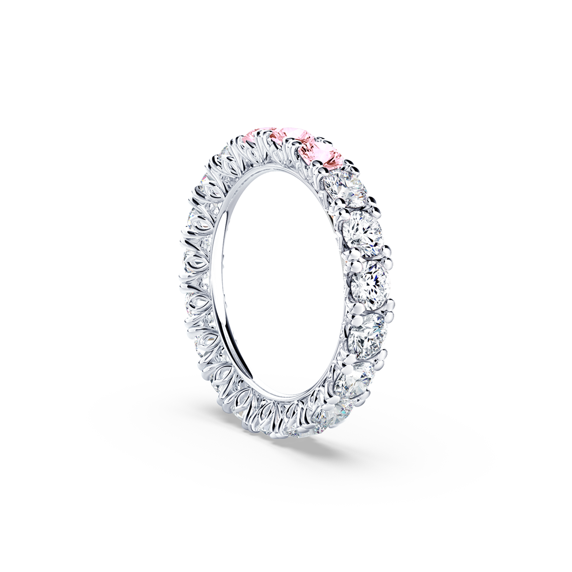 Protea Diamond and Pink Sapphire Full Eternity Ring