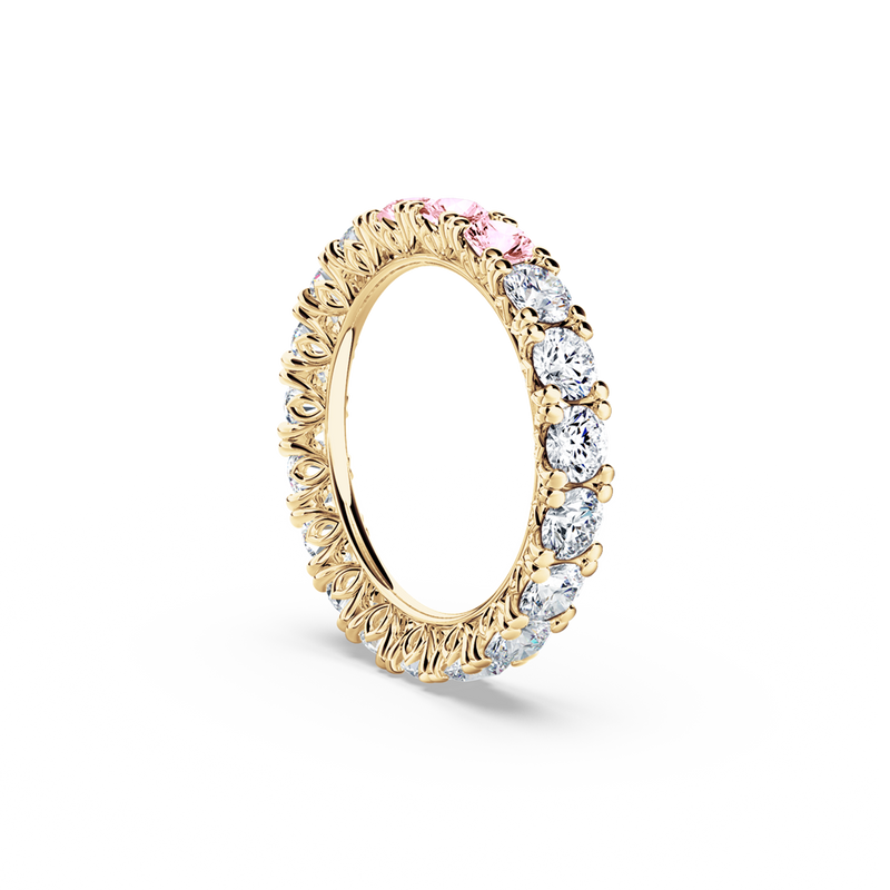 Protea Diamond and Pink Sapphire Full Eternity Ring