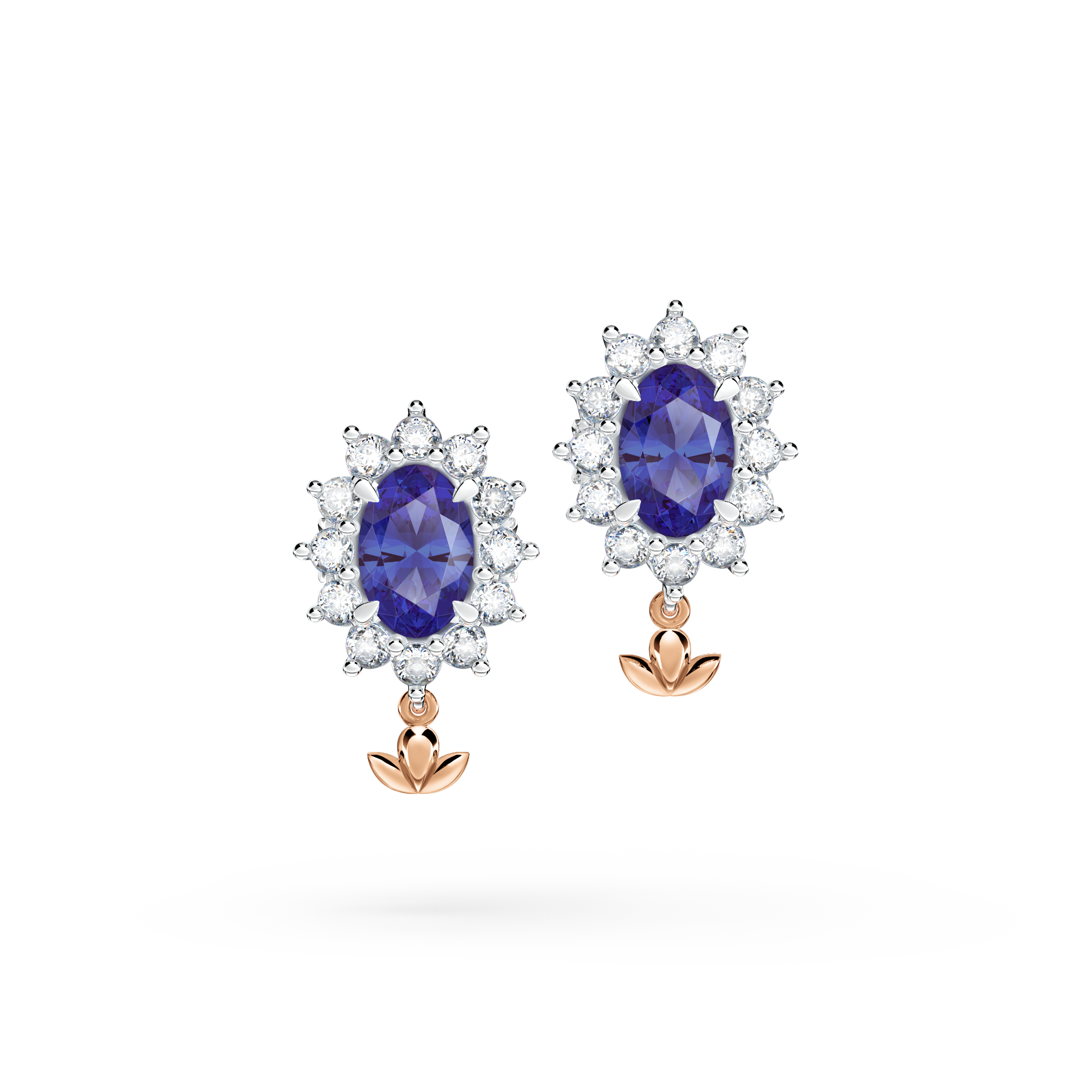 Protea Royal Tanzanite and Diamond Cluster Earrings