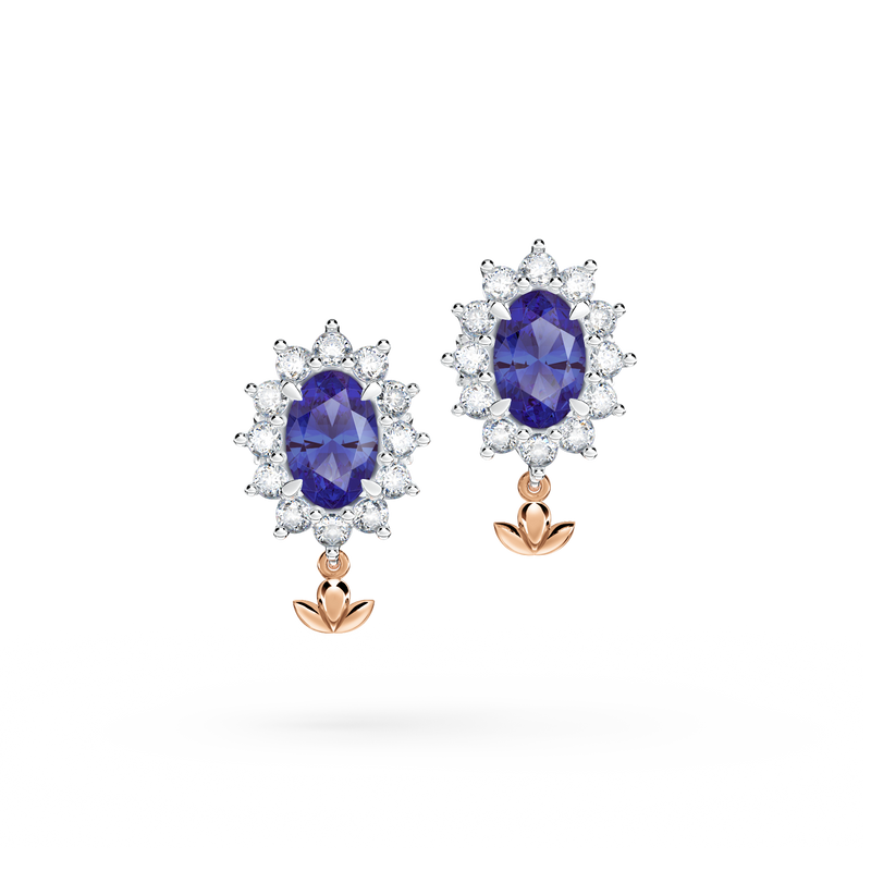 Protea Royal Tanzanite and Diamond Cluster Earrings