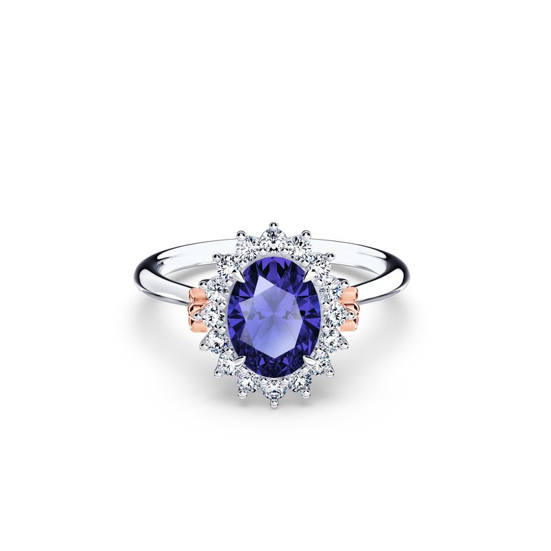 Royal Tanzanite and Diamond Cluster Ring - Small
