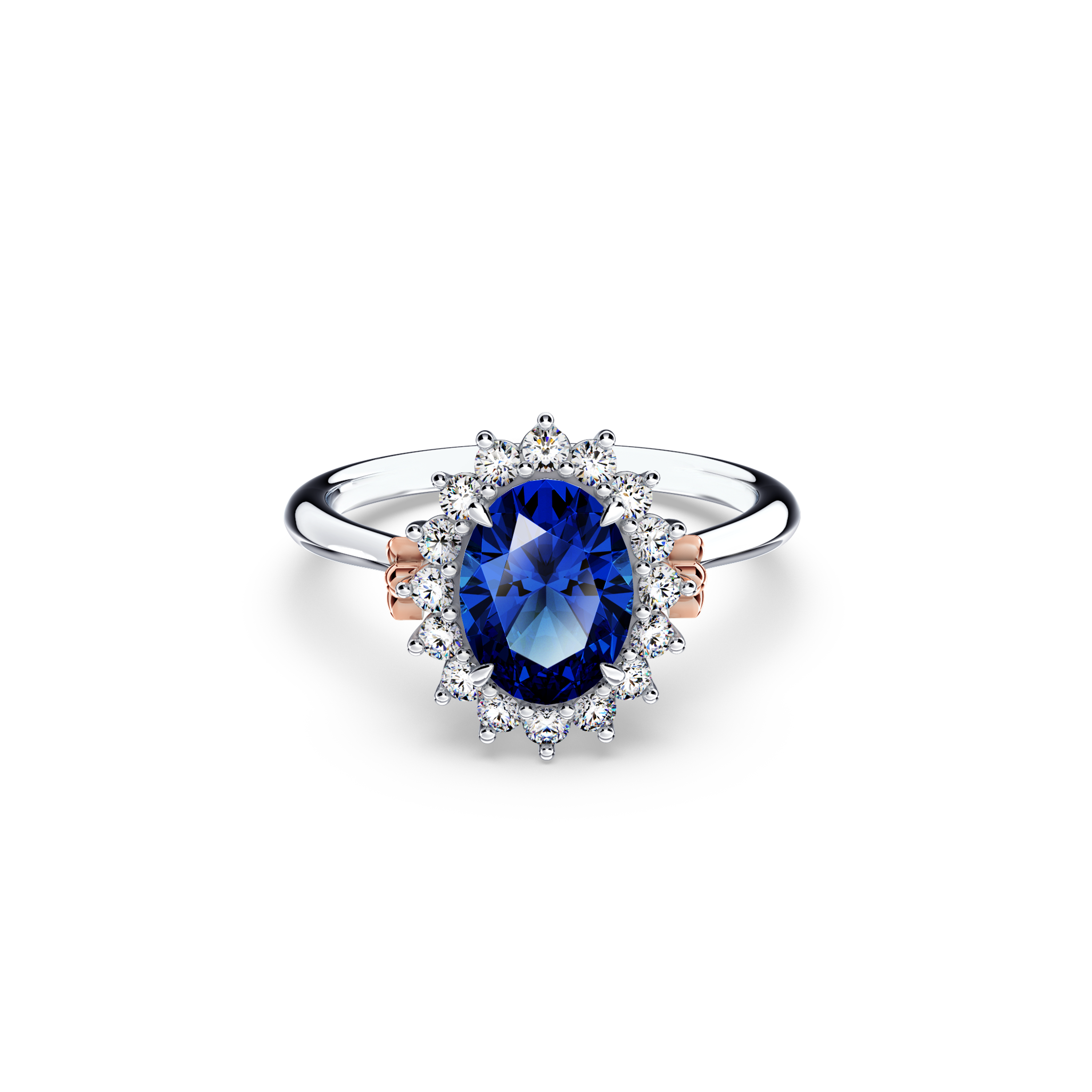 Royal Tanzanite and Diamond Cluster Ring - Small