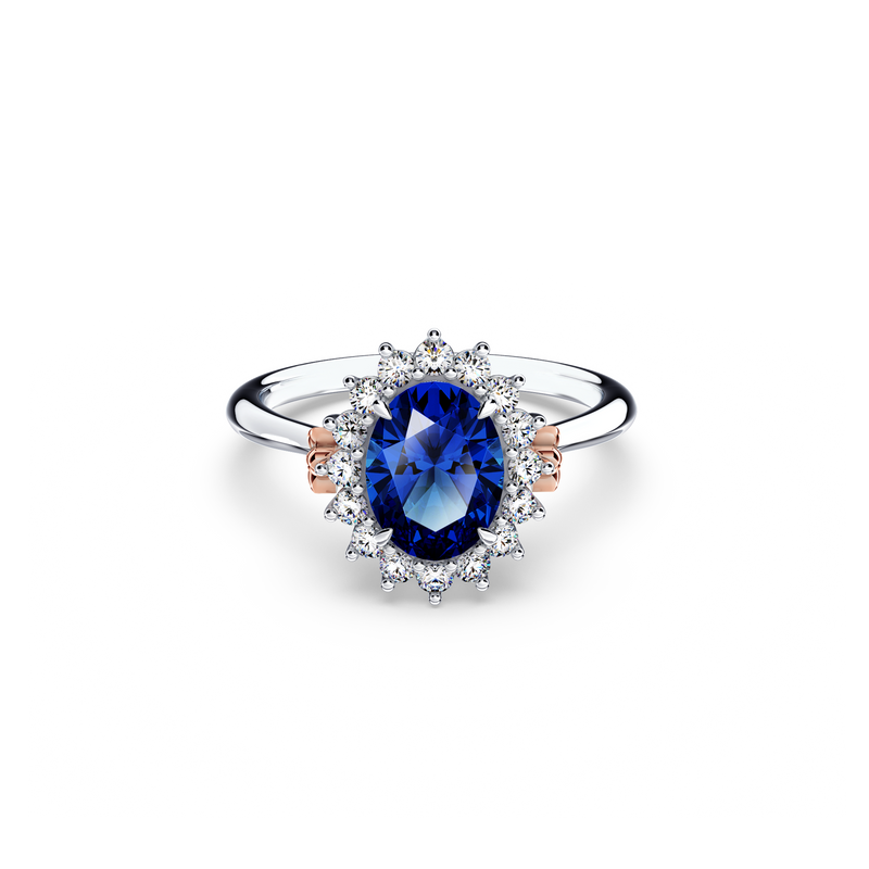 Royal Tanzanite and Diamond Cluster Ring - Small