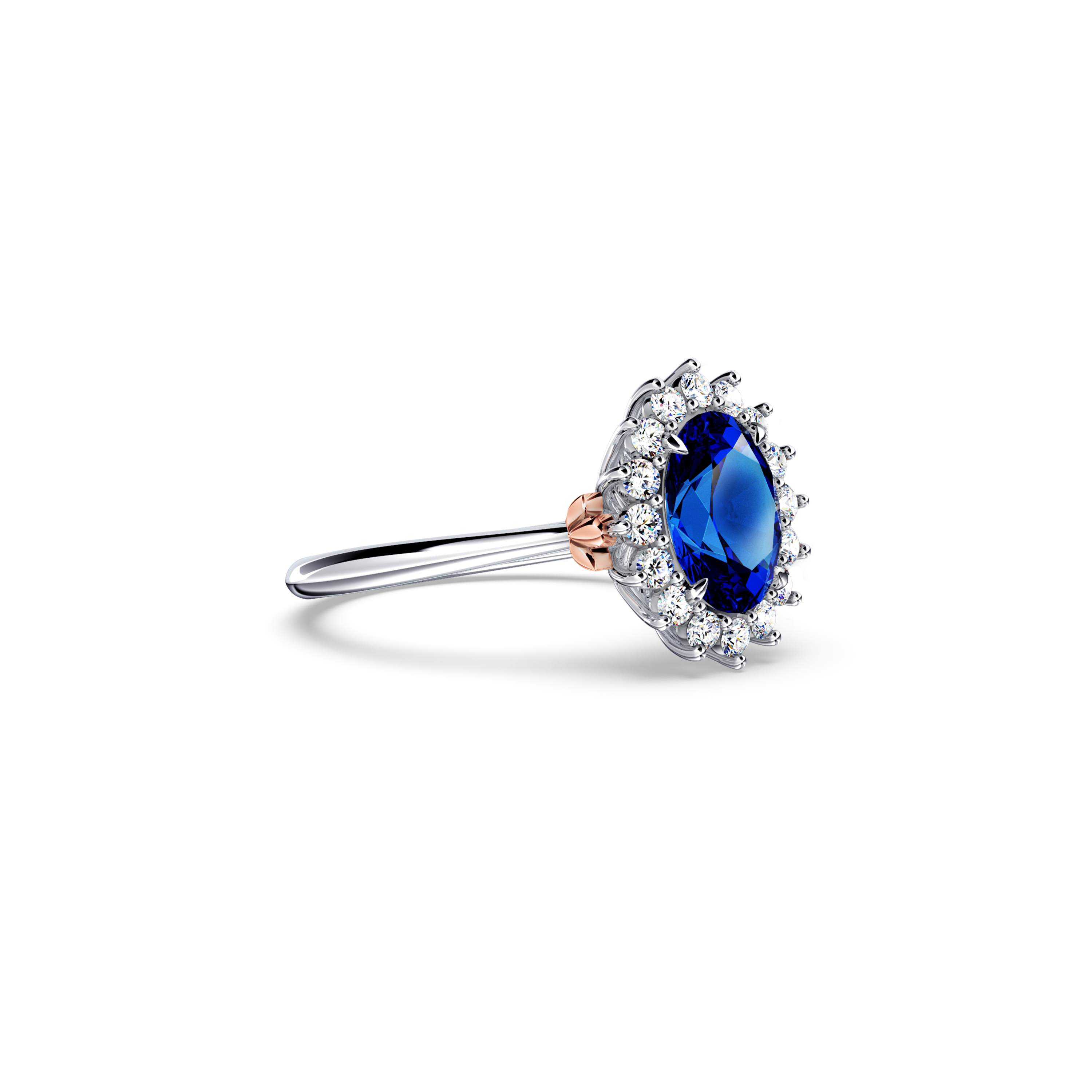 Royal Tanzanite and Diamond Cluster Ring - Small