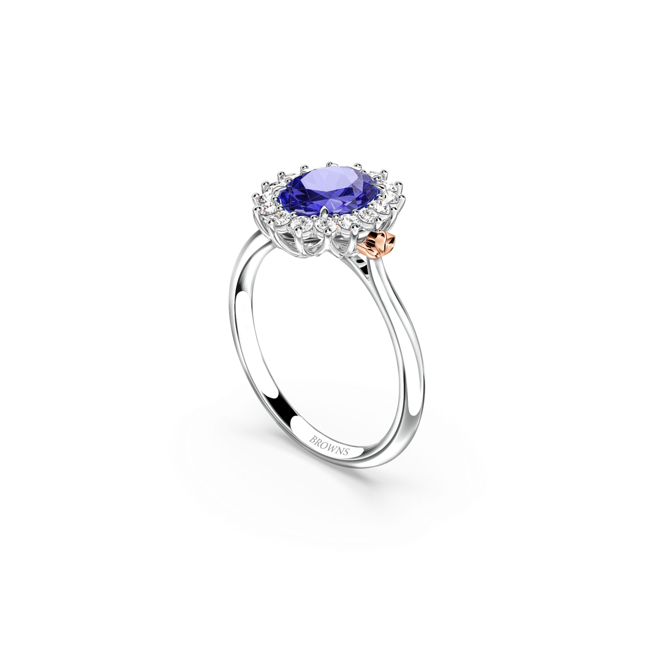 Royal Tanzanite and Diamond Cluster Ring - Small