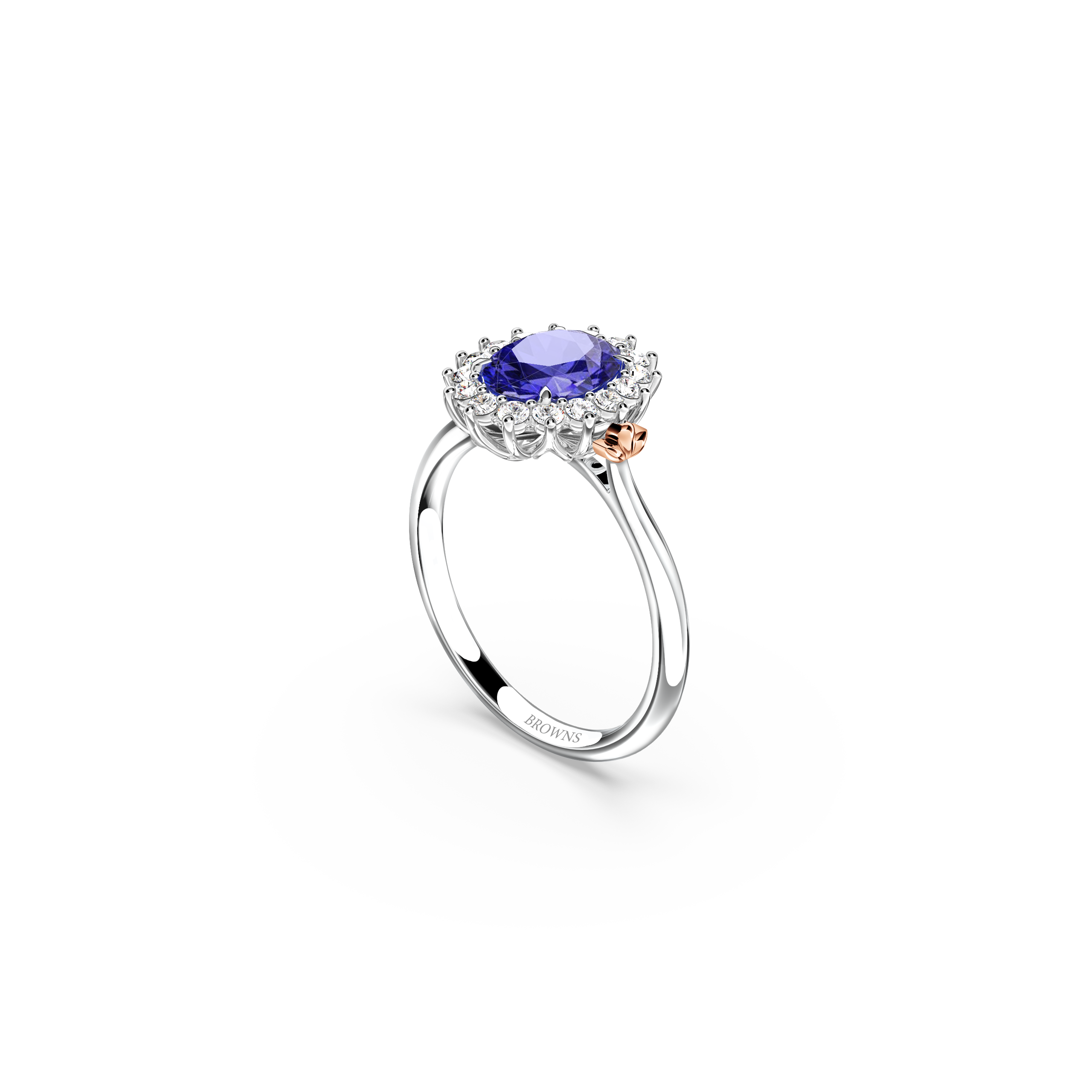 Royal Tanzanite and Diamond Cluster Ring - Small