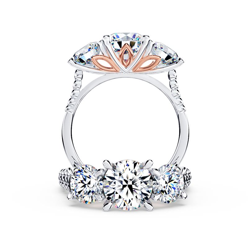 Protea Trilogy Round Brilliant Diamond Ring