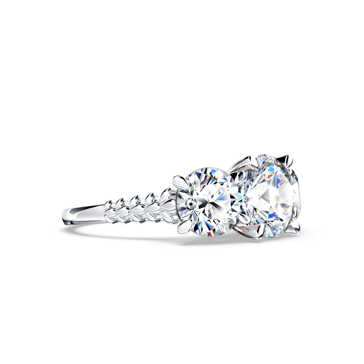 Protea Trilogy Round Brilliant Diamond Ring