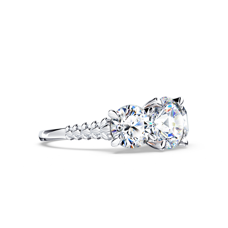 Protea Trilogy Round Brilliant Diamond Ring