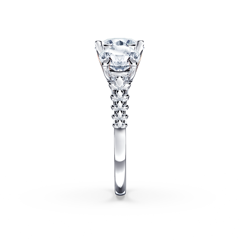 Protea Trilogy Round Brilliant Diamond Ring