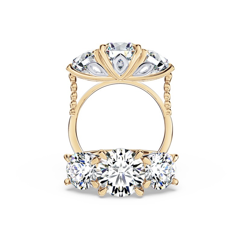 Protea Trilogy Round Brilliant Diamond Ring