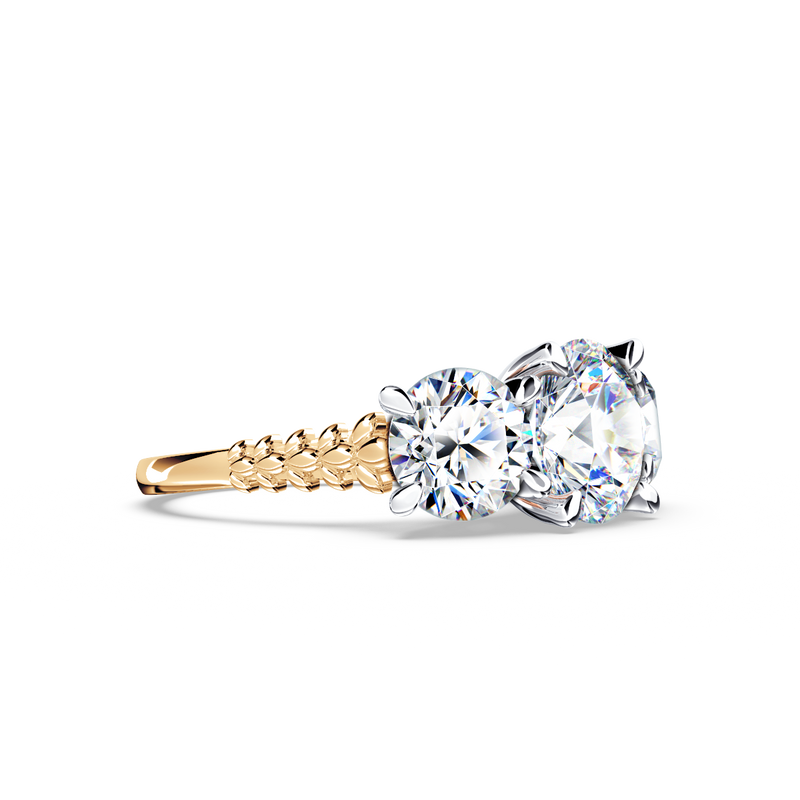 Protea Trilogy Round Brilliant Diamond Ring