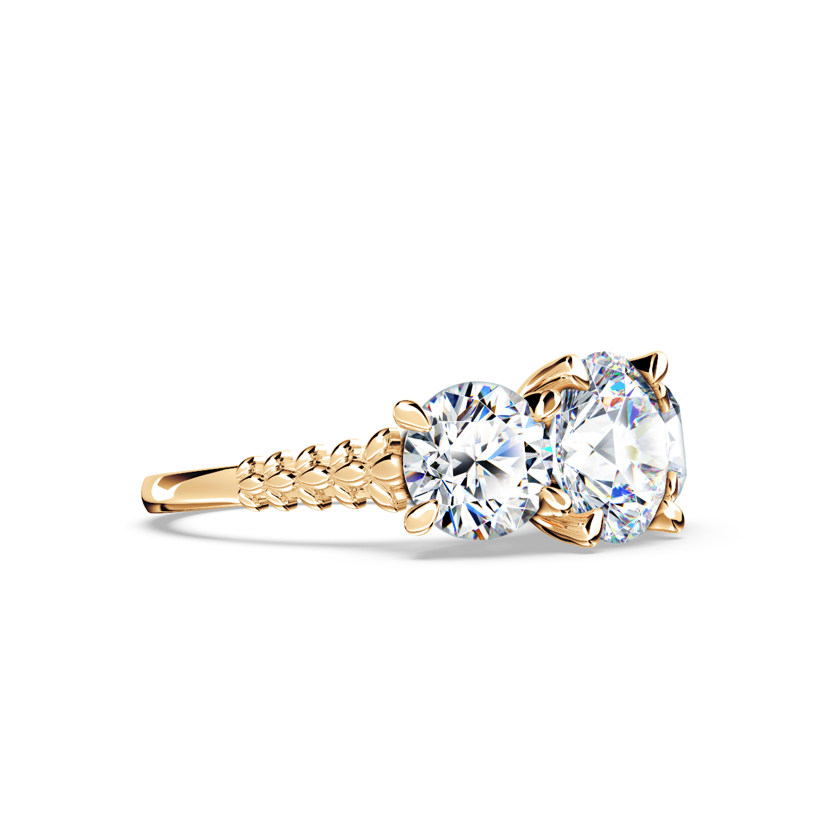 Protea Trilogy Round Brilliant Diamond Ring