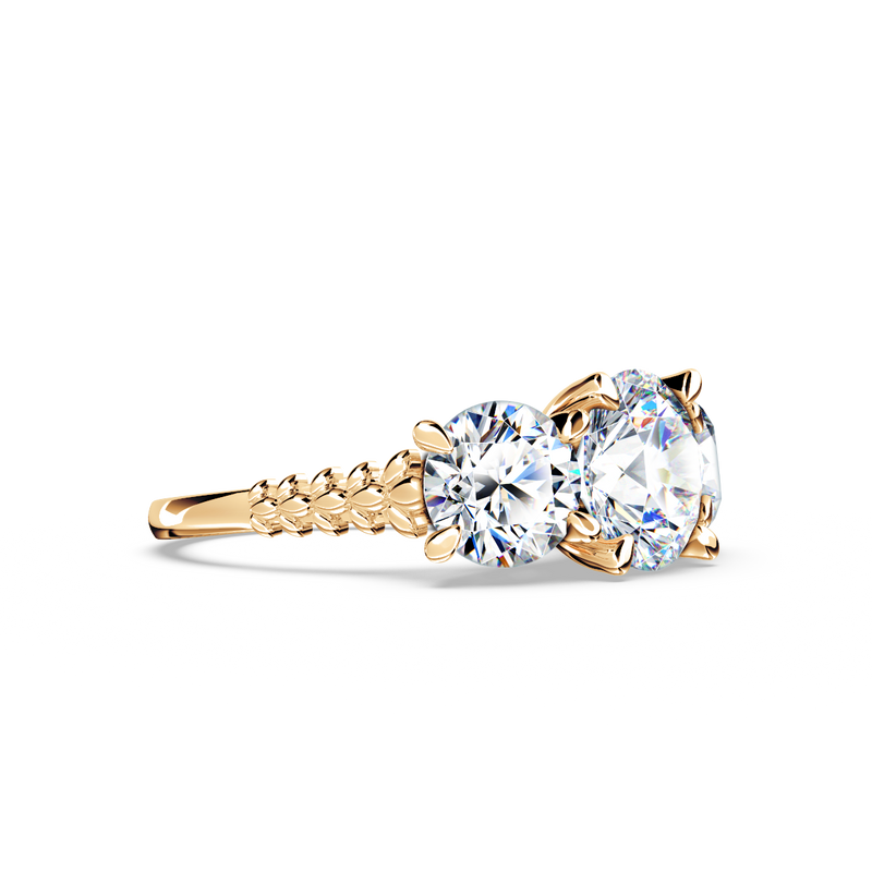 Protea Trilogy Round Brilliant Diamond Ring