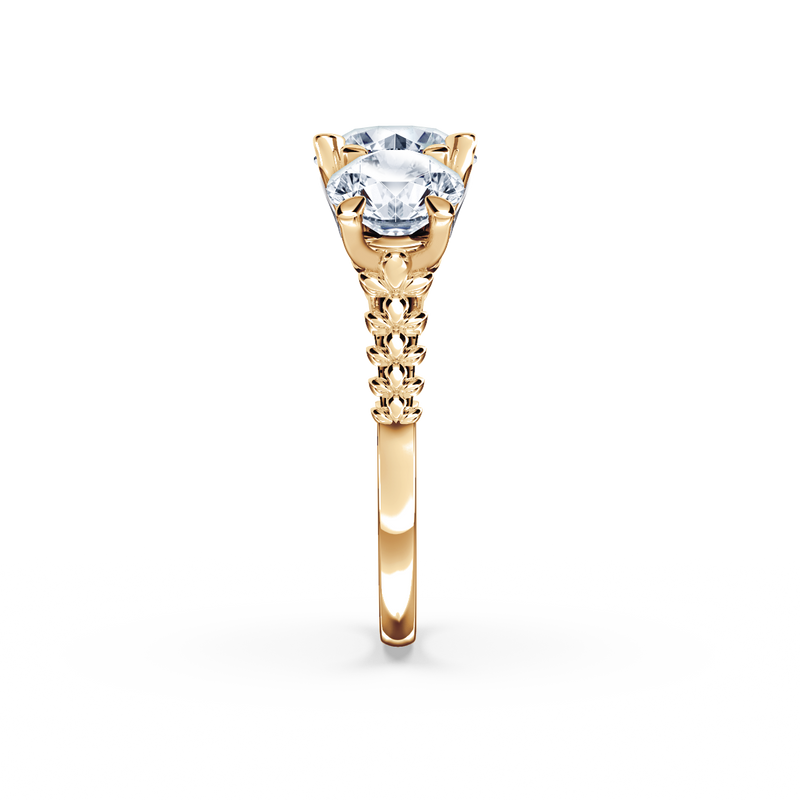 Protea Trilogy Round Brilliant Diamond Ring