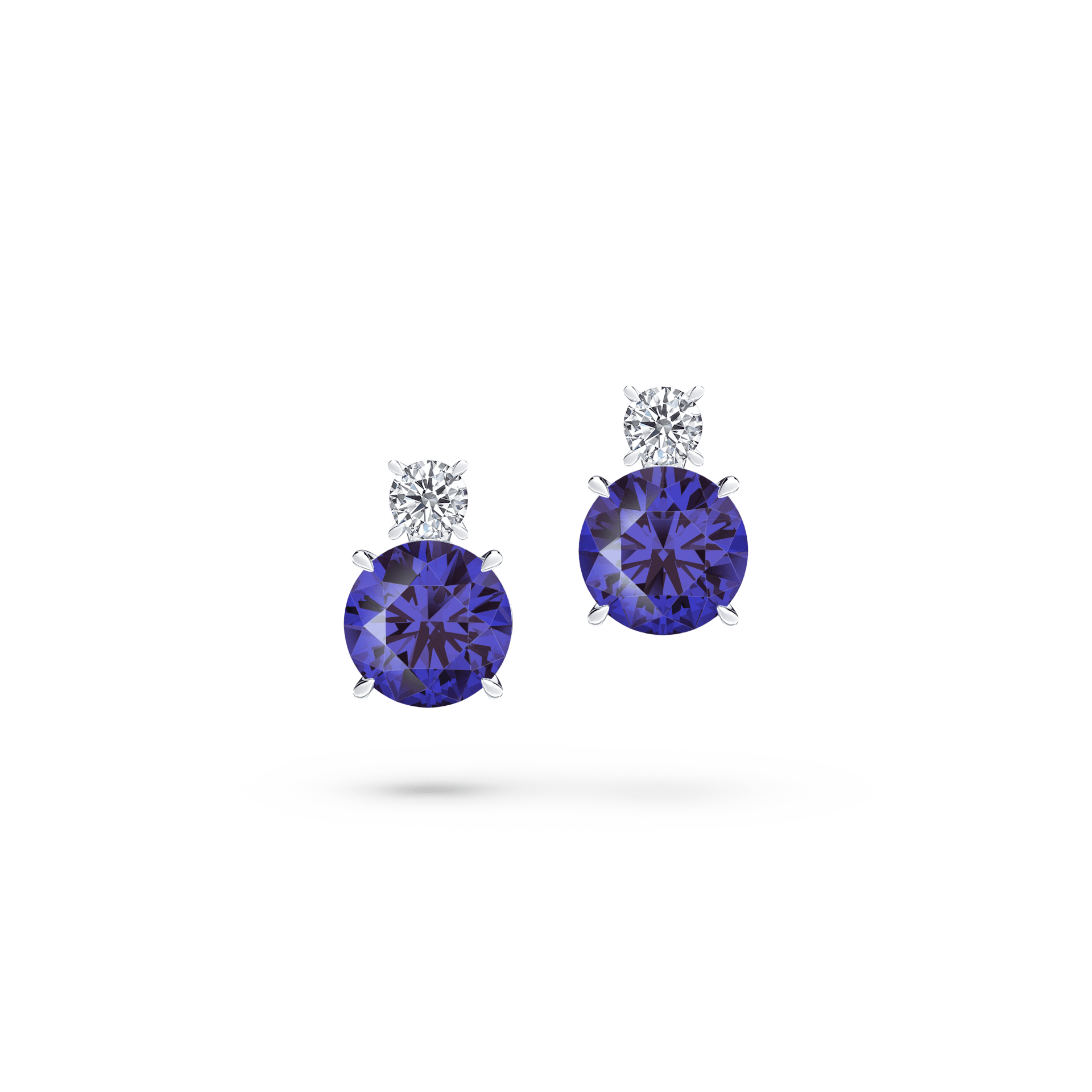 Royal Tanzanite and Diamond Earrings