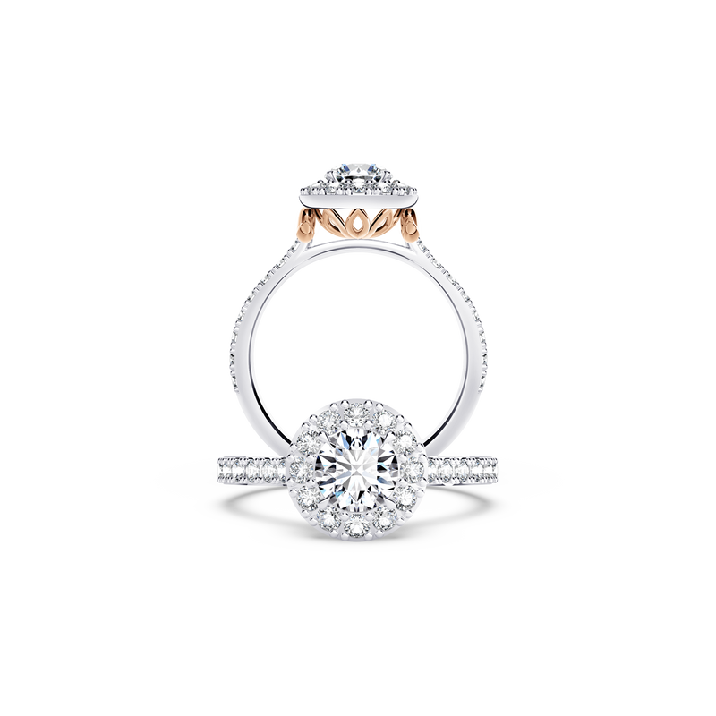 Angel Halo Round Brilliant Diamond Ring