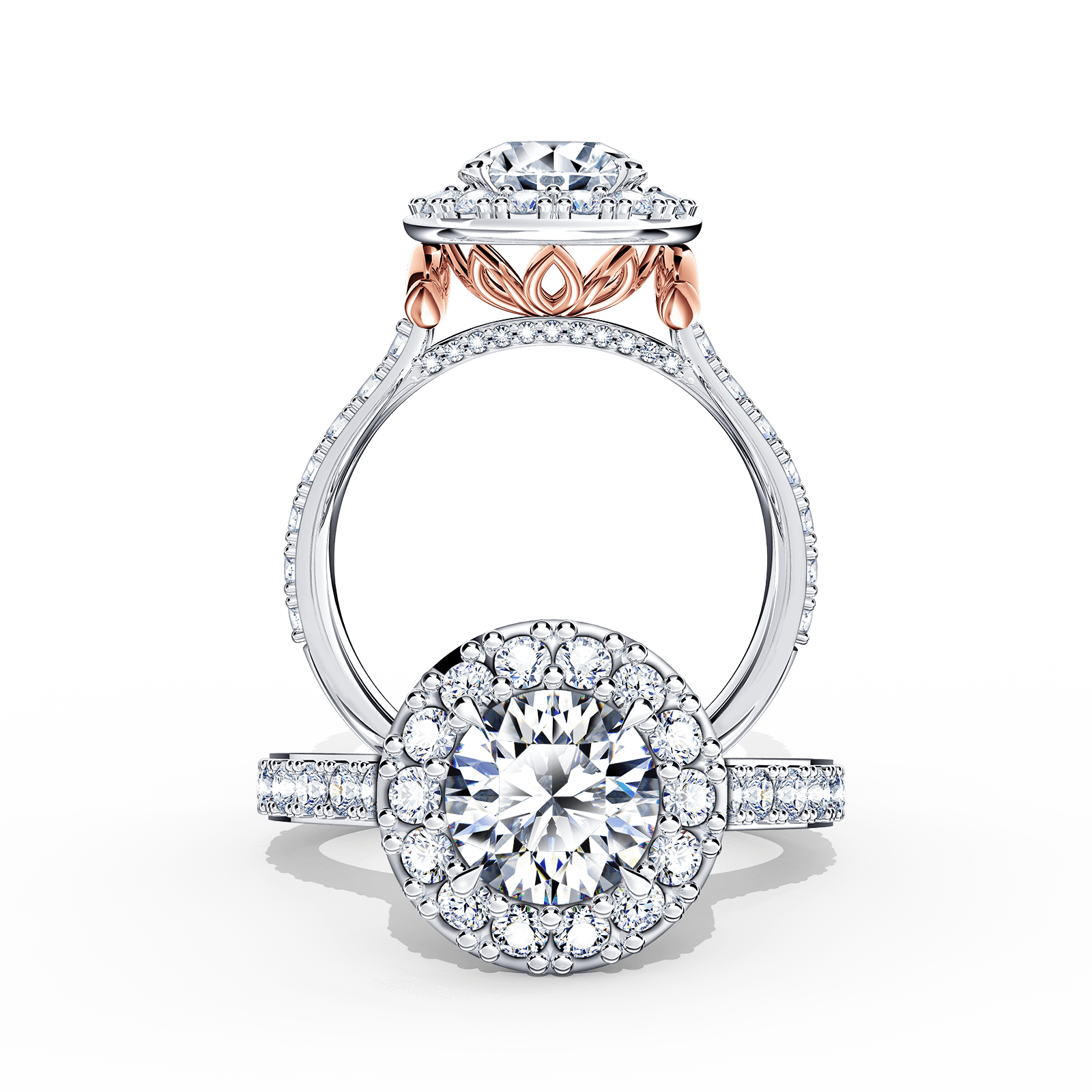 Angel Halo Round Brilliant Diamond Ring