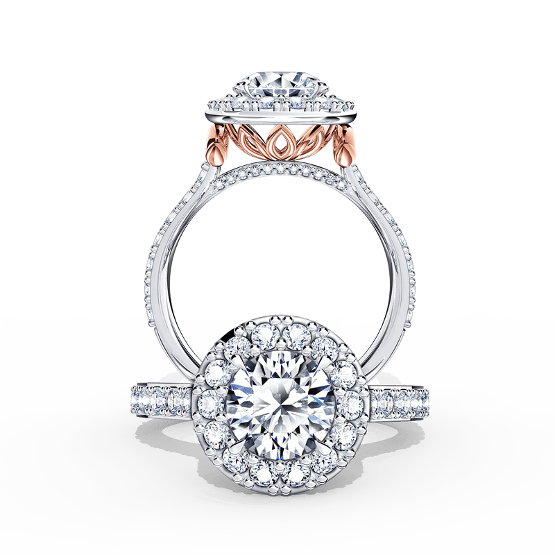 Angel Halo Round Brilliant Diamond Ring