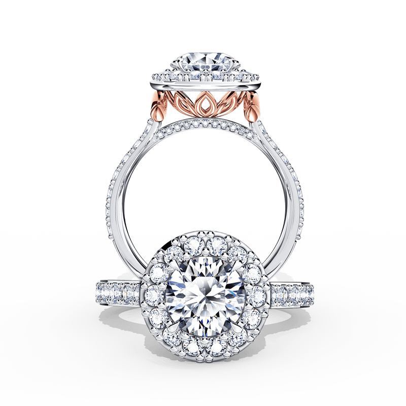 Angel Halo Round Brilliant Diamond Ring