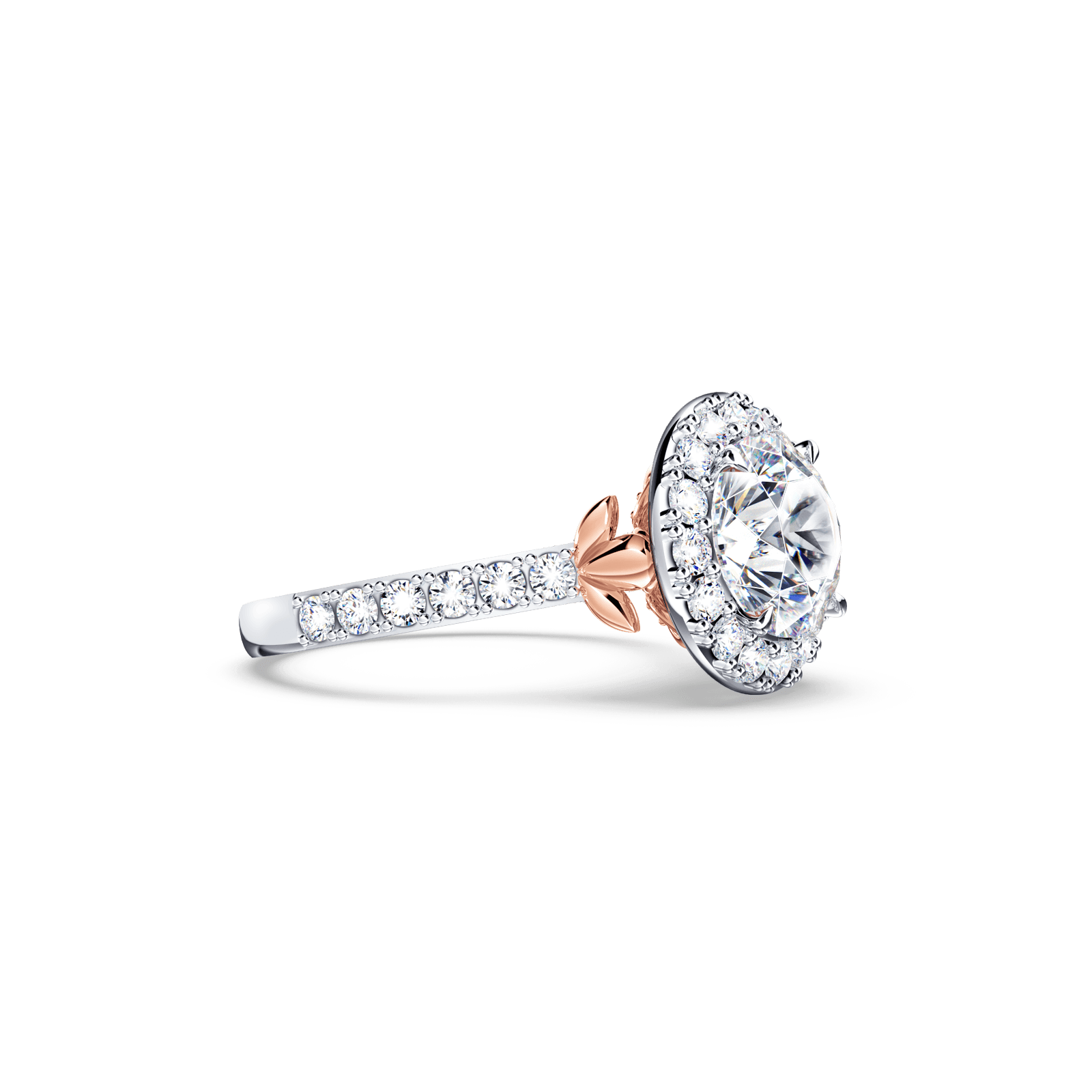 Angel Halo Round Brilliant Diamond Ring