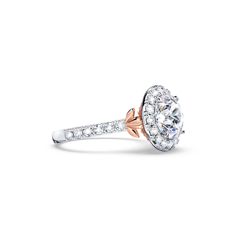 Angel Halo Round Brilliant Diamond Ring